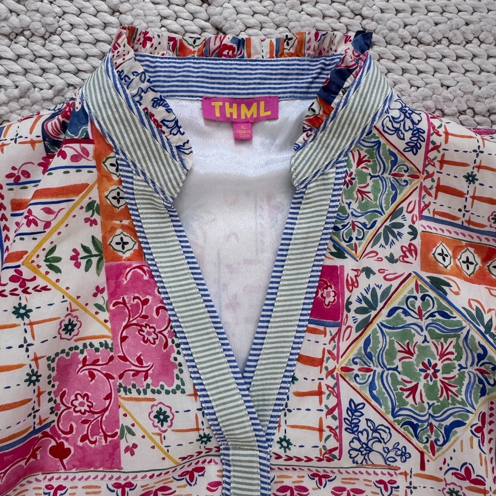 Thml Multicolor Geometric Patchwork Dress - image 4